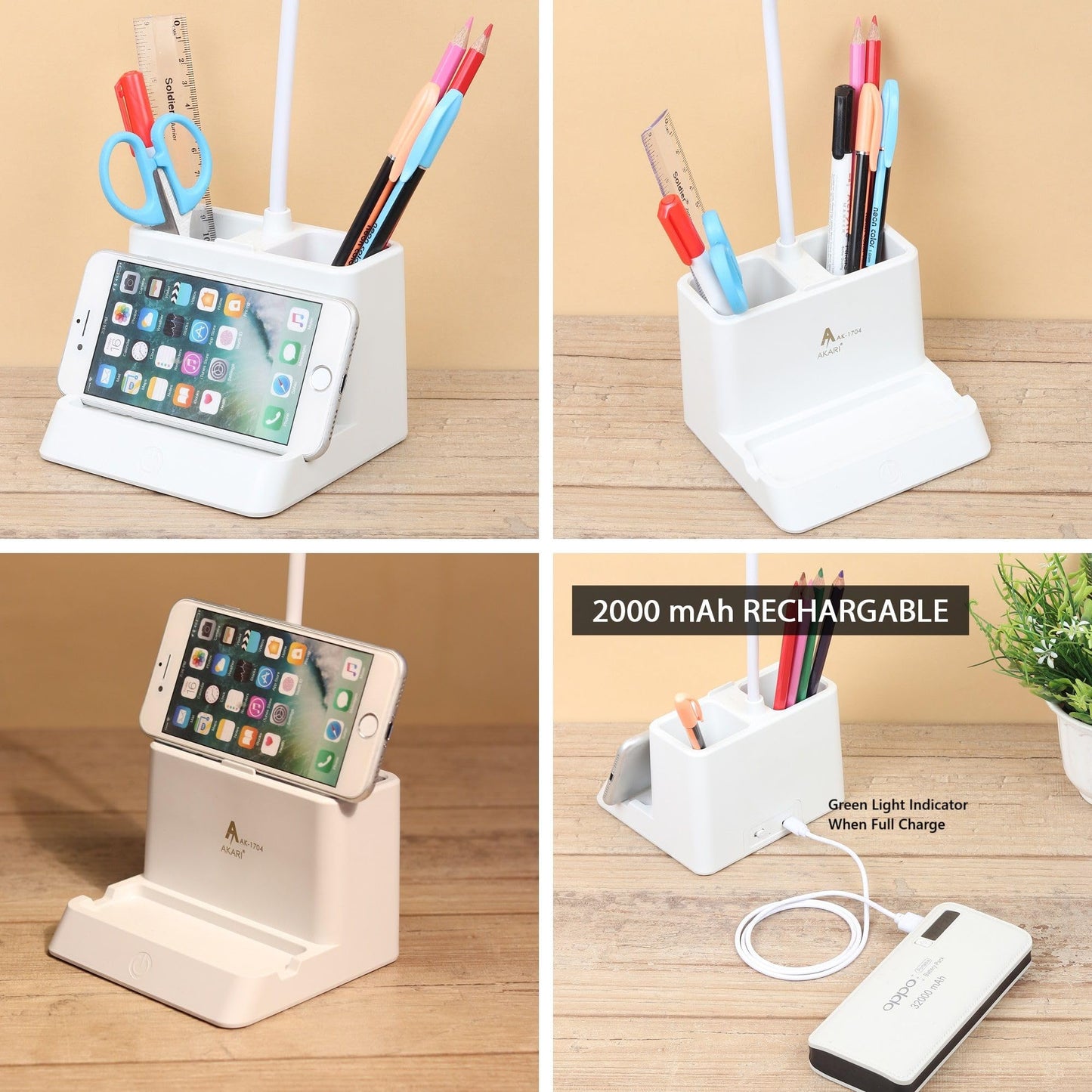 LED Desk Lamp with Touch Control, 3 Color Modes, Flexible Gooseneck, White