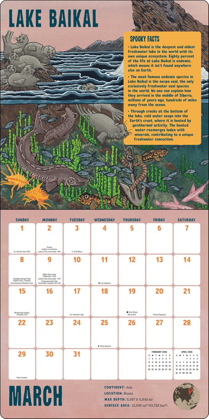 Spooky Lakes 2026 Wall Calendar