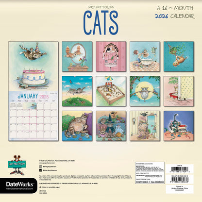 2026 Gary Patterson - Cats Wall Calendar