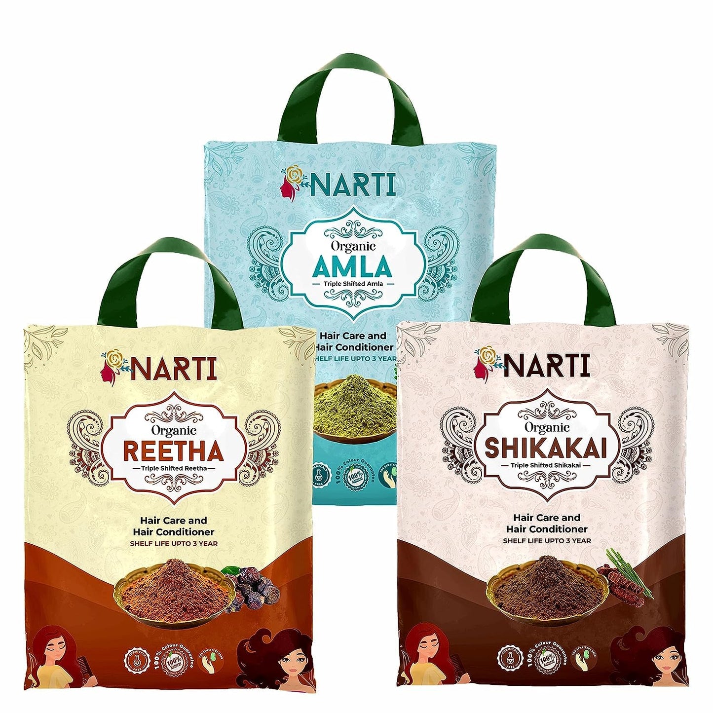 Organic Amla Reetha Shikakai Powder for Hair Care - 1.5 Kg