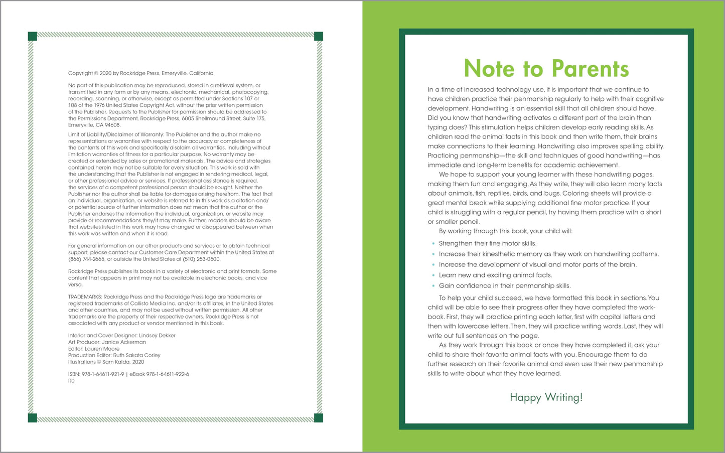 The Print Penmanship Workbook for Kids: Improve Your Handwriting with Fun Animal Facts