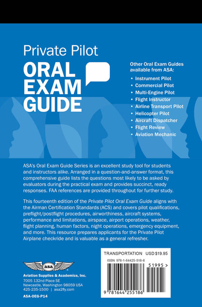 Private Pilot Oral Exam Guide: Comprehensive preparation for the FAA checkride (Oral Exam Guide Series)
