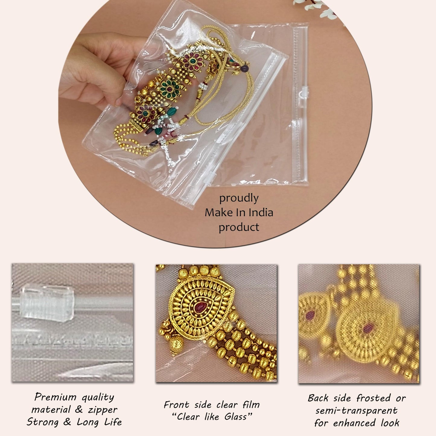 25 Multipurpose Storage Pouches 5x7 Inch for Travel & Makeup