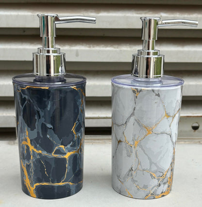 Liquid Soap Dispenser 350ml Marble White Easy Clean Refillable Kitchen Bathroom