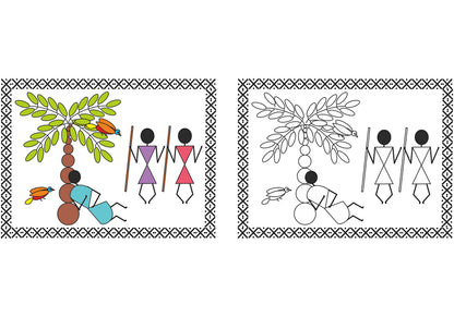 Scholars Hub Best Of Warli Art Paintings Book -Vol 1, Vol 2 (Set Of 2 Books) | 68 Pages