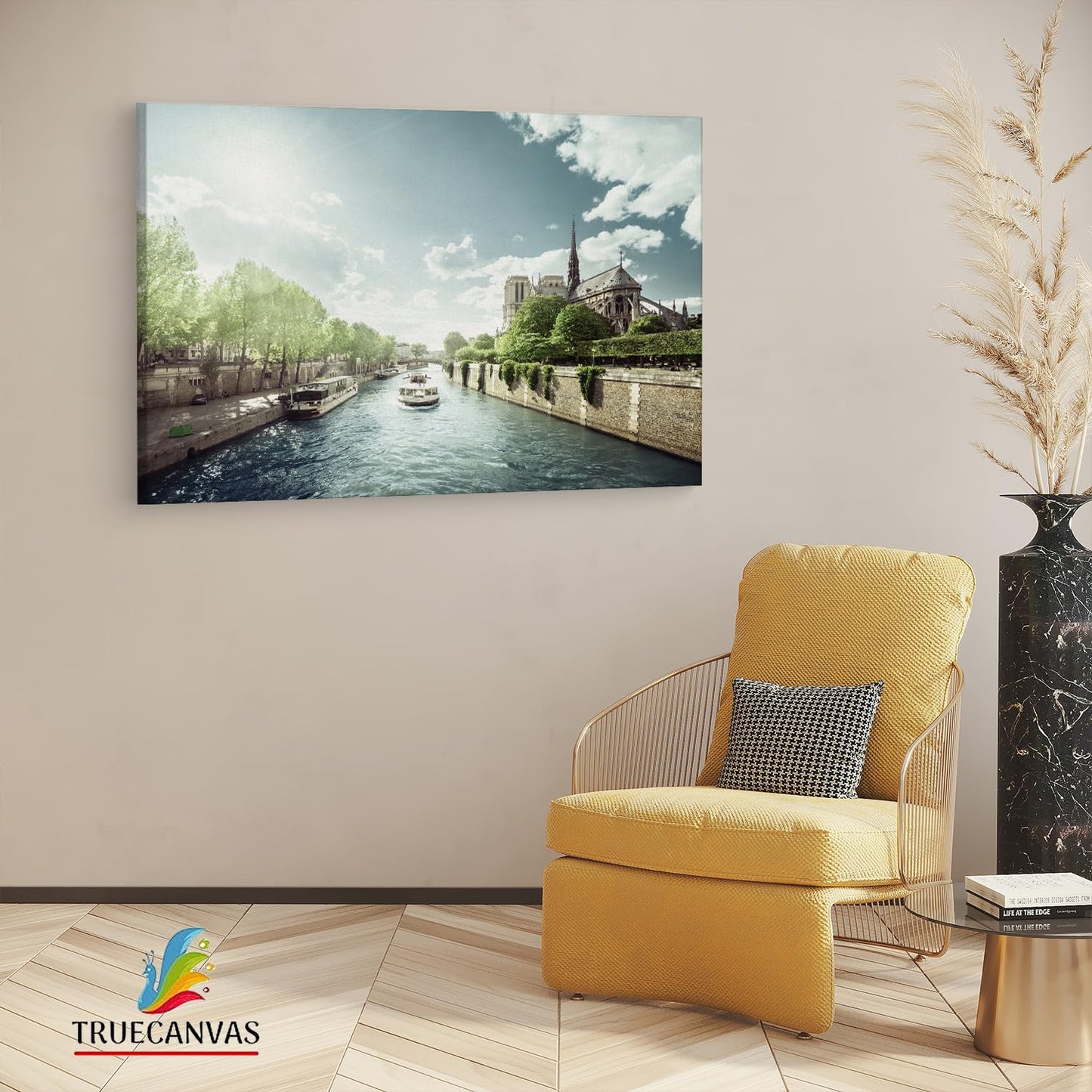 Canvas Painting with Wooden Frame - 12 x 18 Inch - Textured Art for Living Room, Bedroom, Office