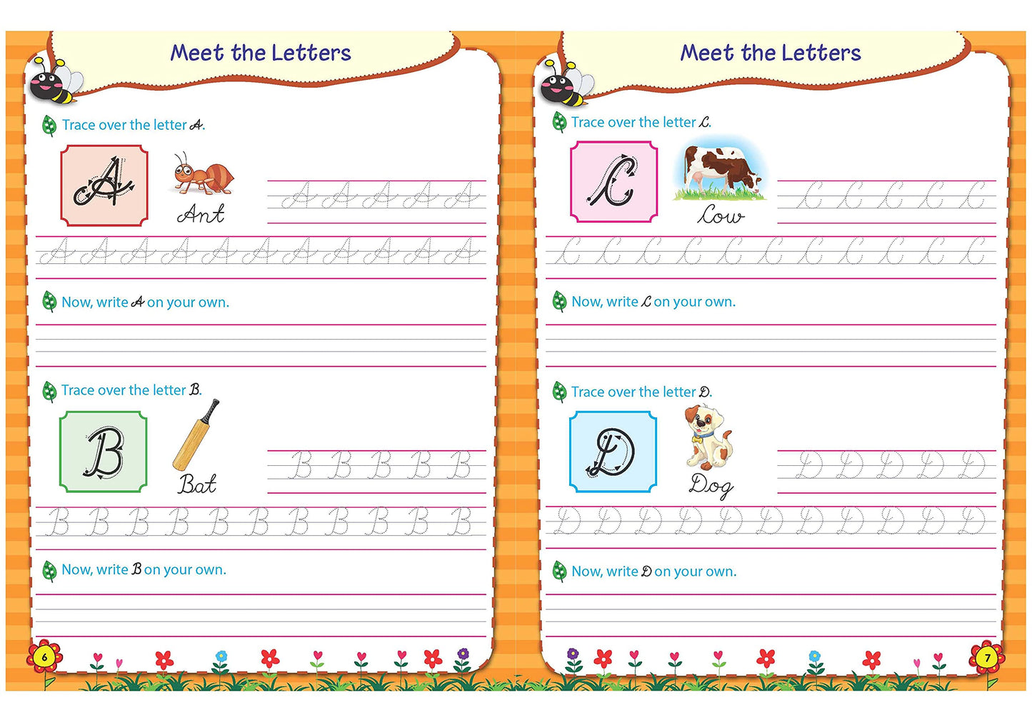 Scholars Hub Cursive Writing Books Combo (Vol 0,1) (For Ages 4-6)- Capital Letters, Small Letters & Word Family | Pack Of 2 Books
