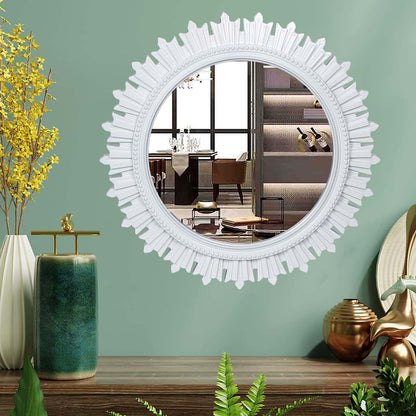 EFINITO Sunburst Wall Mirror, Decorative Framed Mirror for Bathroom, Bedroom, Living Room & Vanity (17 Inch)