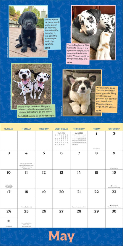 WeRateDogs 2026 Wall Calendar