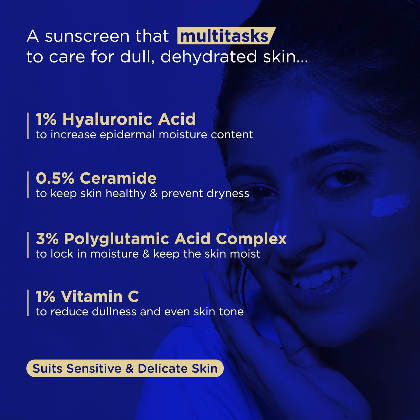 Hydrating Sunscreen SPF 50 for Dry Skin - Lightweight Sun Cream