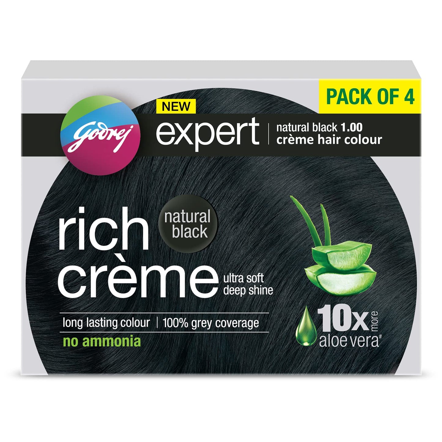 Natural Black Hair Color Cr�me - 4 Pack