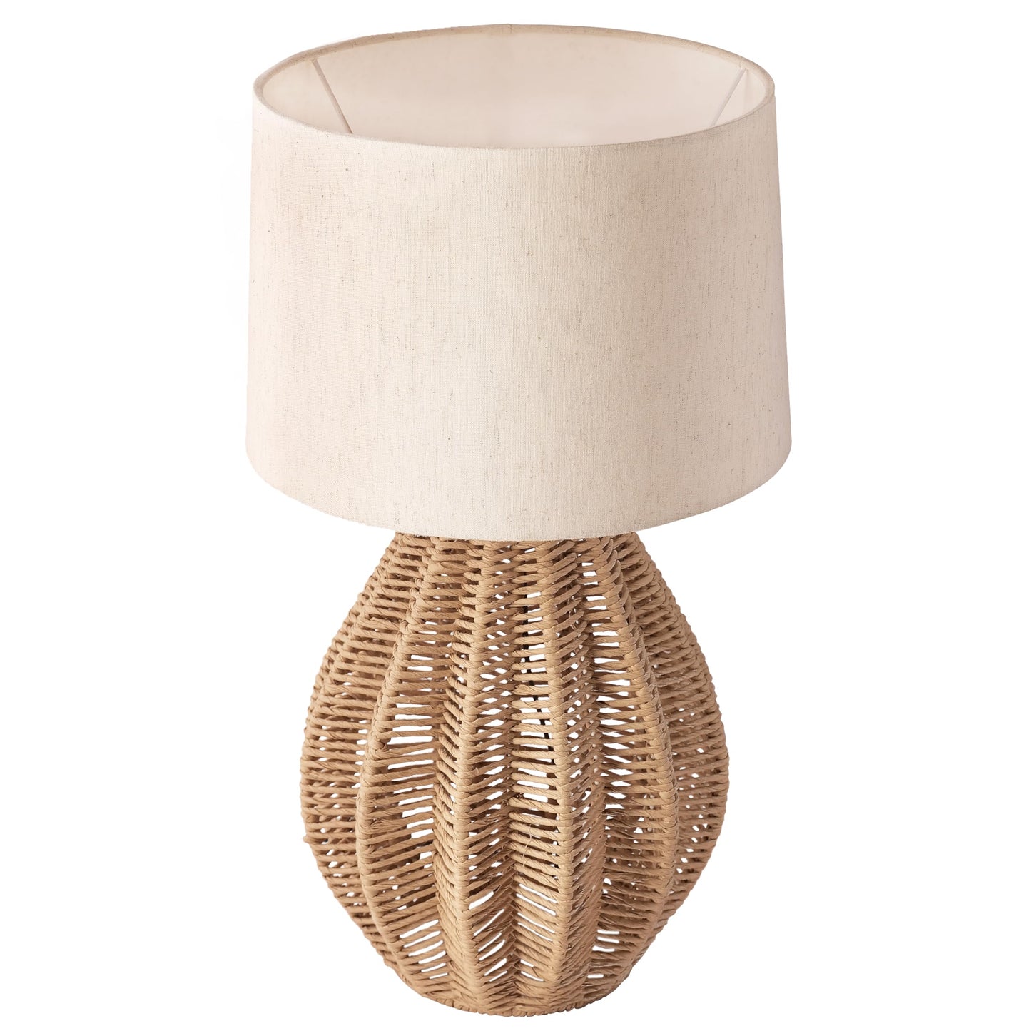 Table Lamp Modern Rustic Blend Wicker Look  Height: 30cm