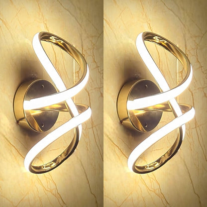 LED Wall Light with 3 Adjustable Colors, Gold Finish, 12 cm & 19 cm, Modern Design