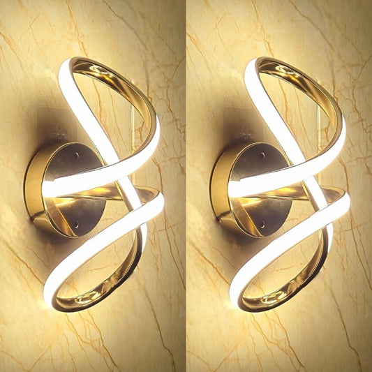 LED Wall Light with 3 Adjustable Colors, Gold Finish, 12 cm & 19 cm, Modern Design