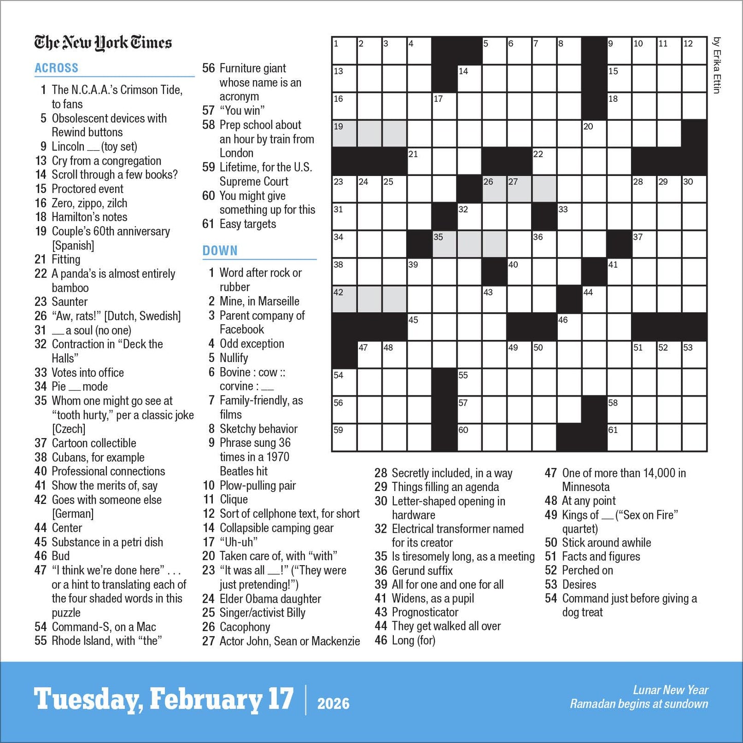 New York Times Crossword Page-A-Day® Calendar 2026 
