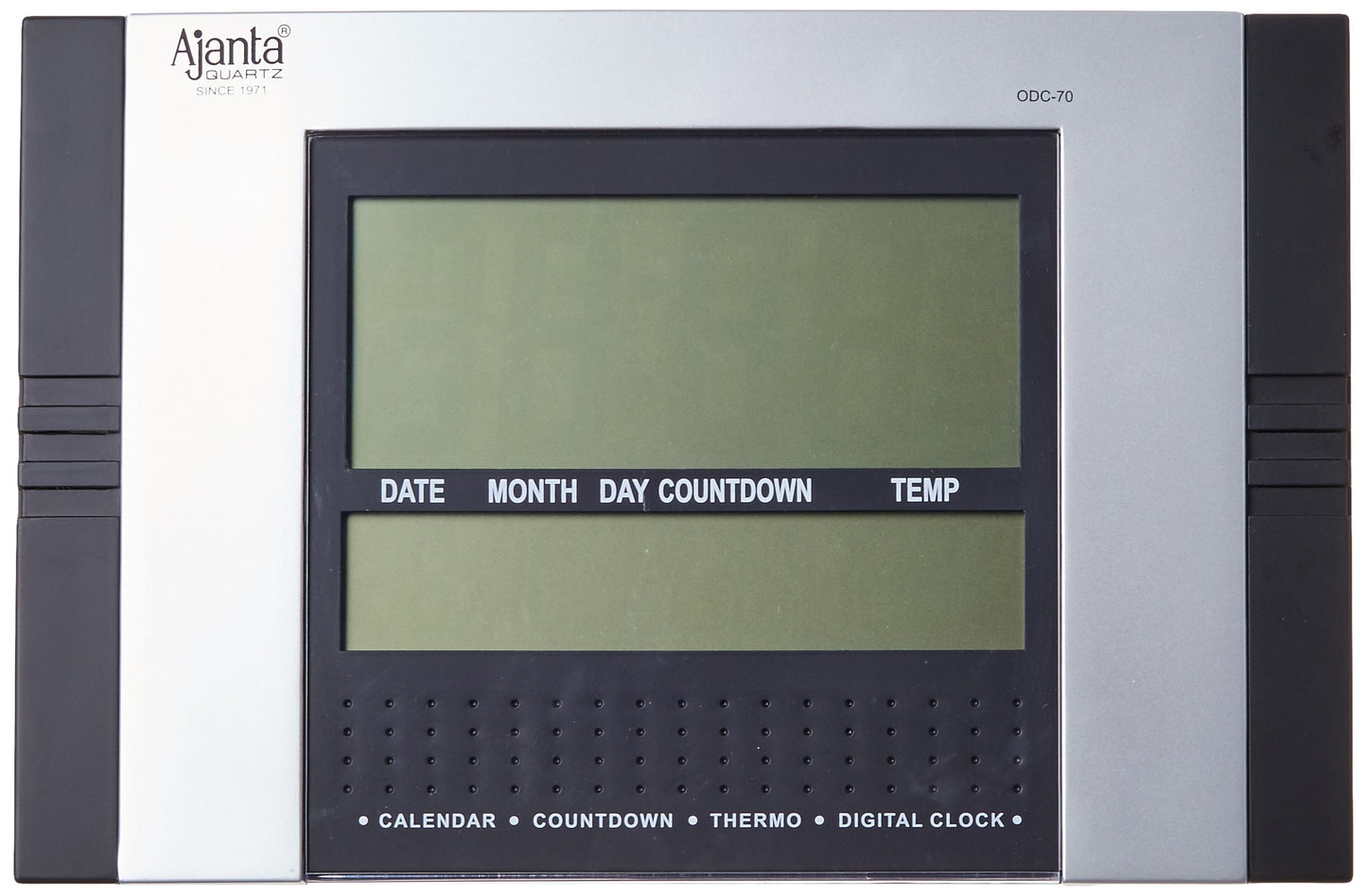Digital Alarm Wall Clock with Quartz Movement, 29 cm x 19 cm, Black Plastic