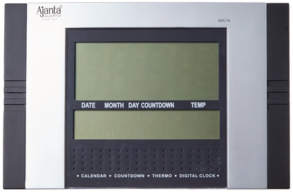 Digital Alarm Wall Clock with Quartz Movement, 29 cm x 19 cm, Black Plastic