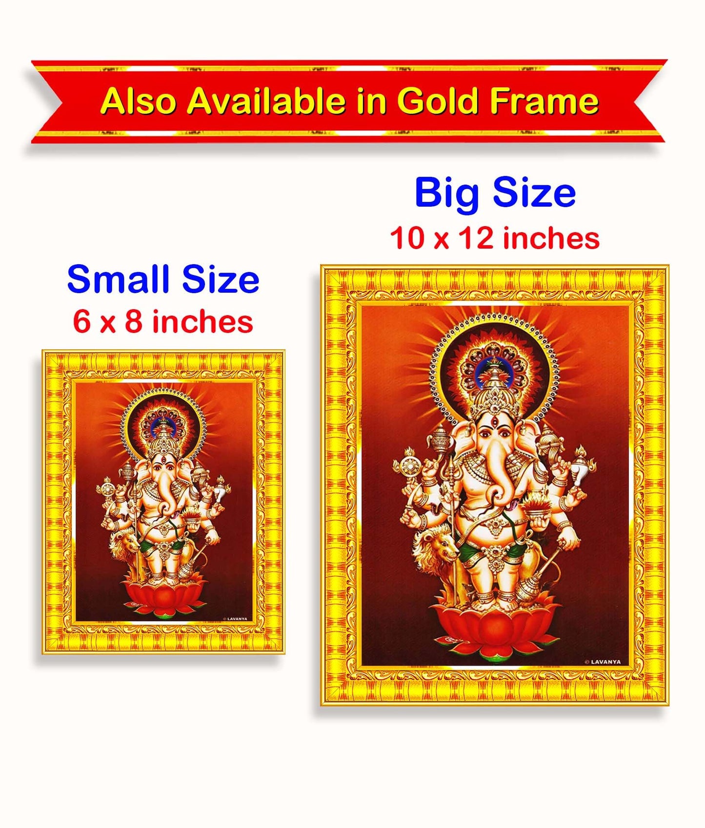 Wall Painting Ganesha Artwork Framed Wood Brown 6 x 8 Inch