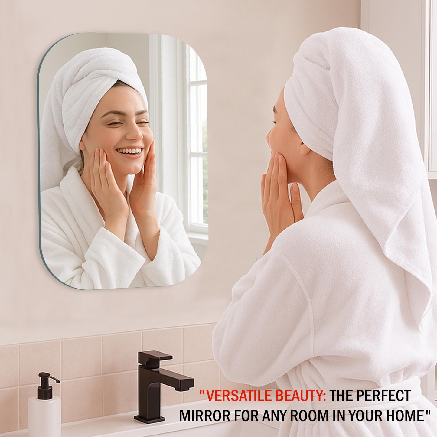 Frameless Wall Mirror - Silver Finish - 45 x 30 cm - Rectangular - Modern Design