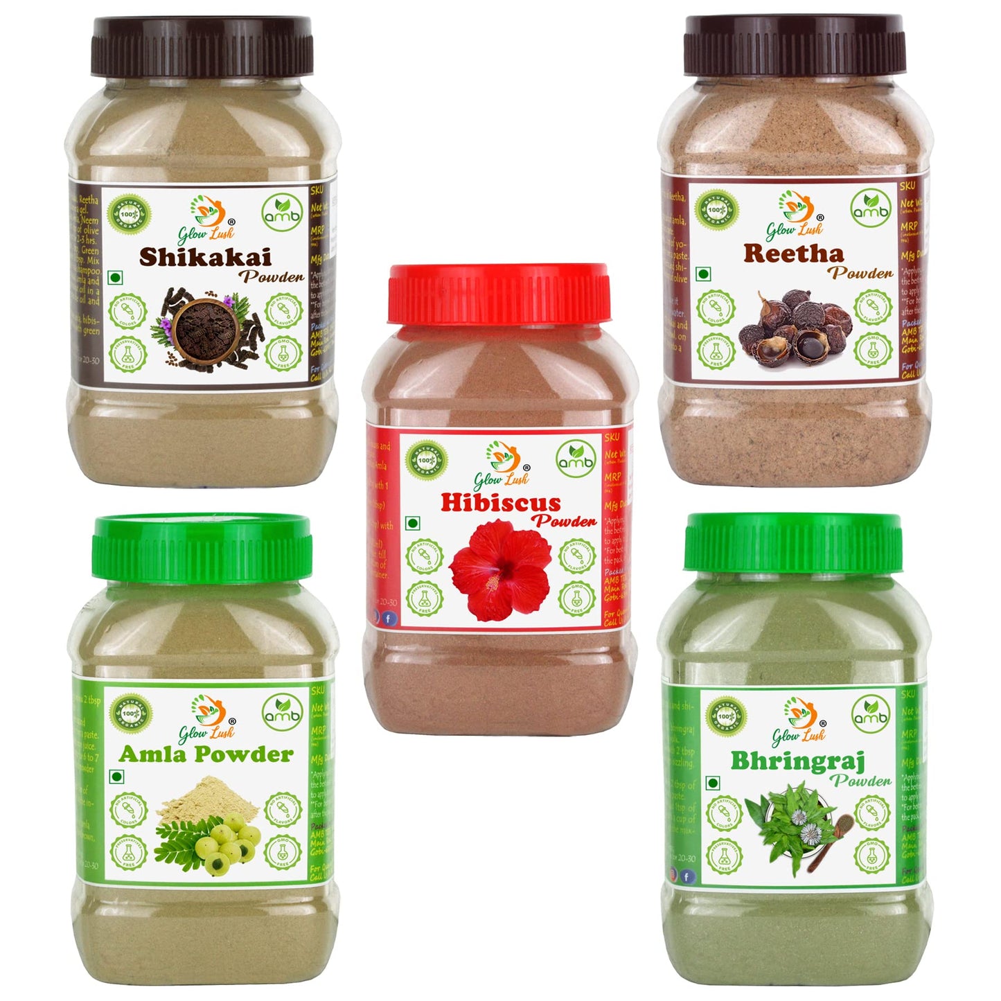 Herbal Hair Pack with Amla, Shikakai, Hibiscus & More - 250g