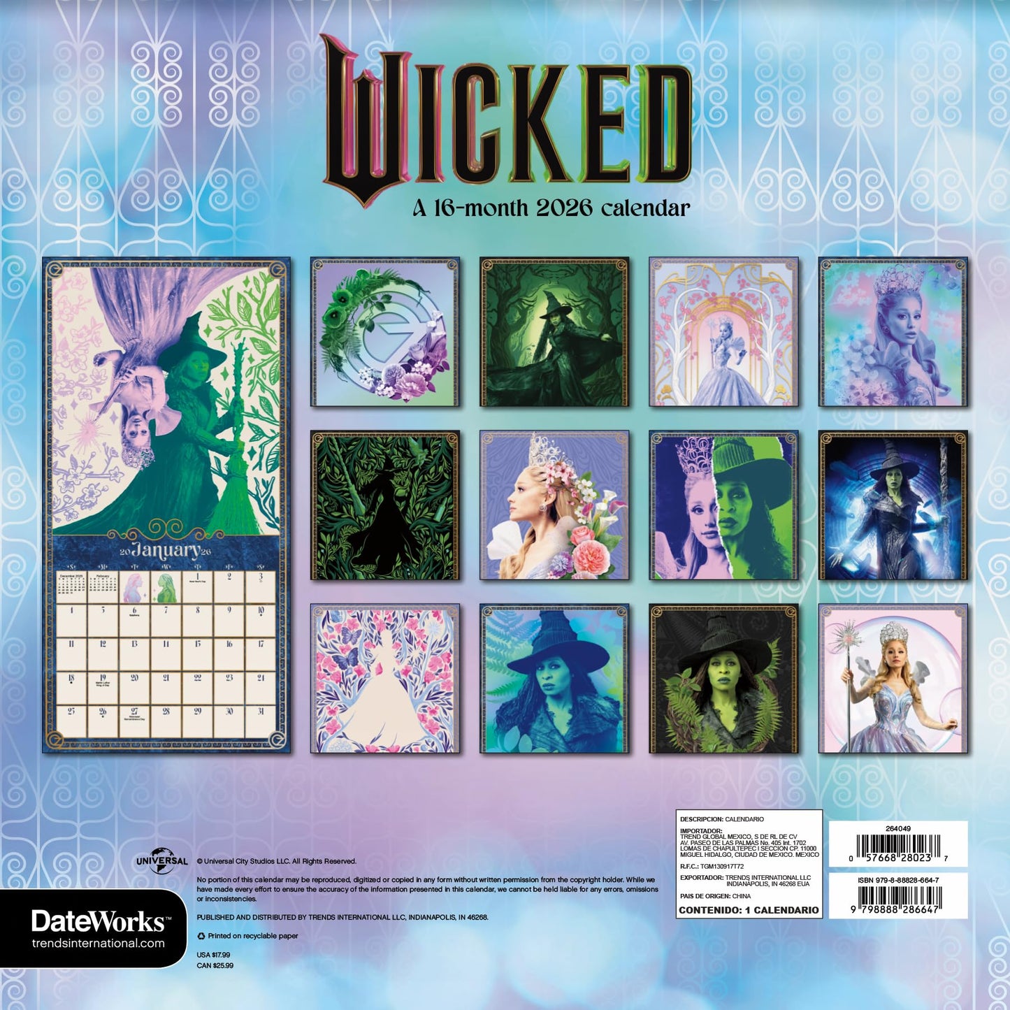 2026 Wicked: For Good Wall Calendar