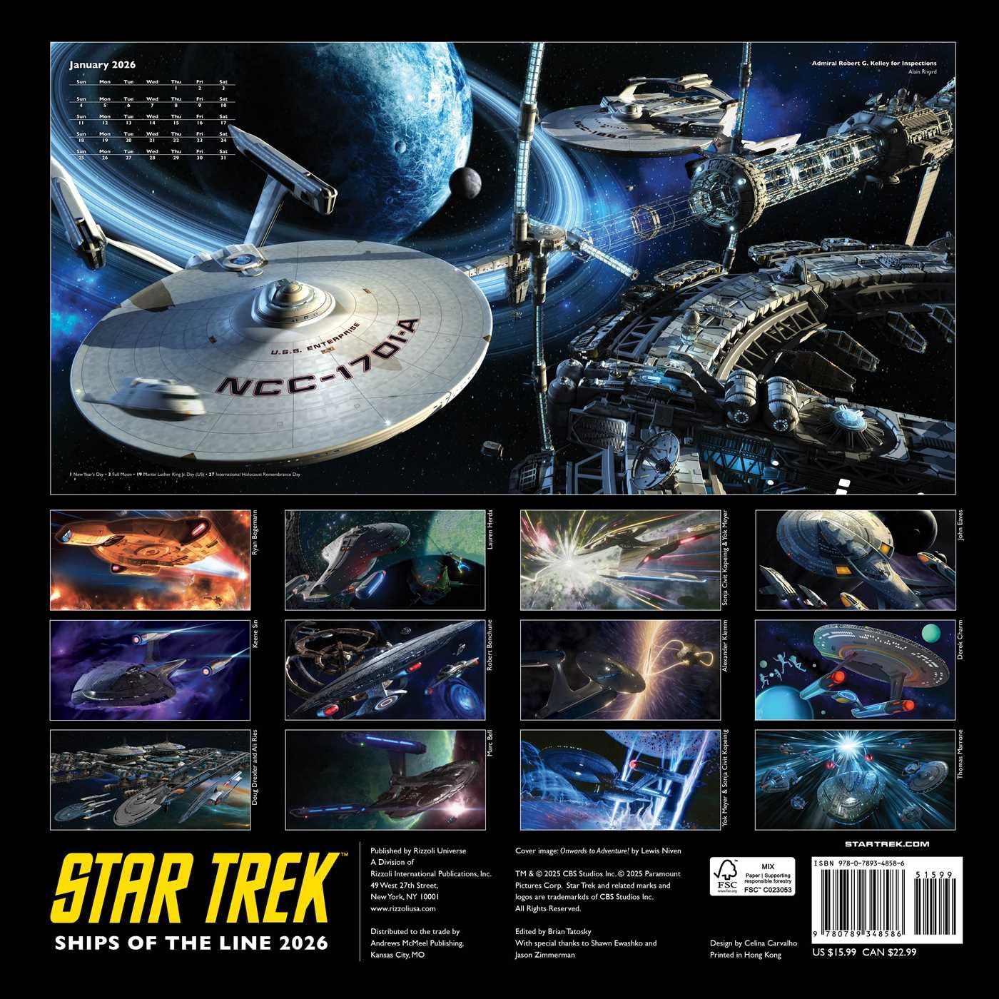 Star Trek Ships of the Line 2026 Wall Calendar