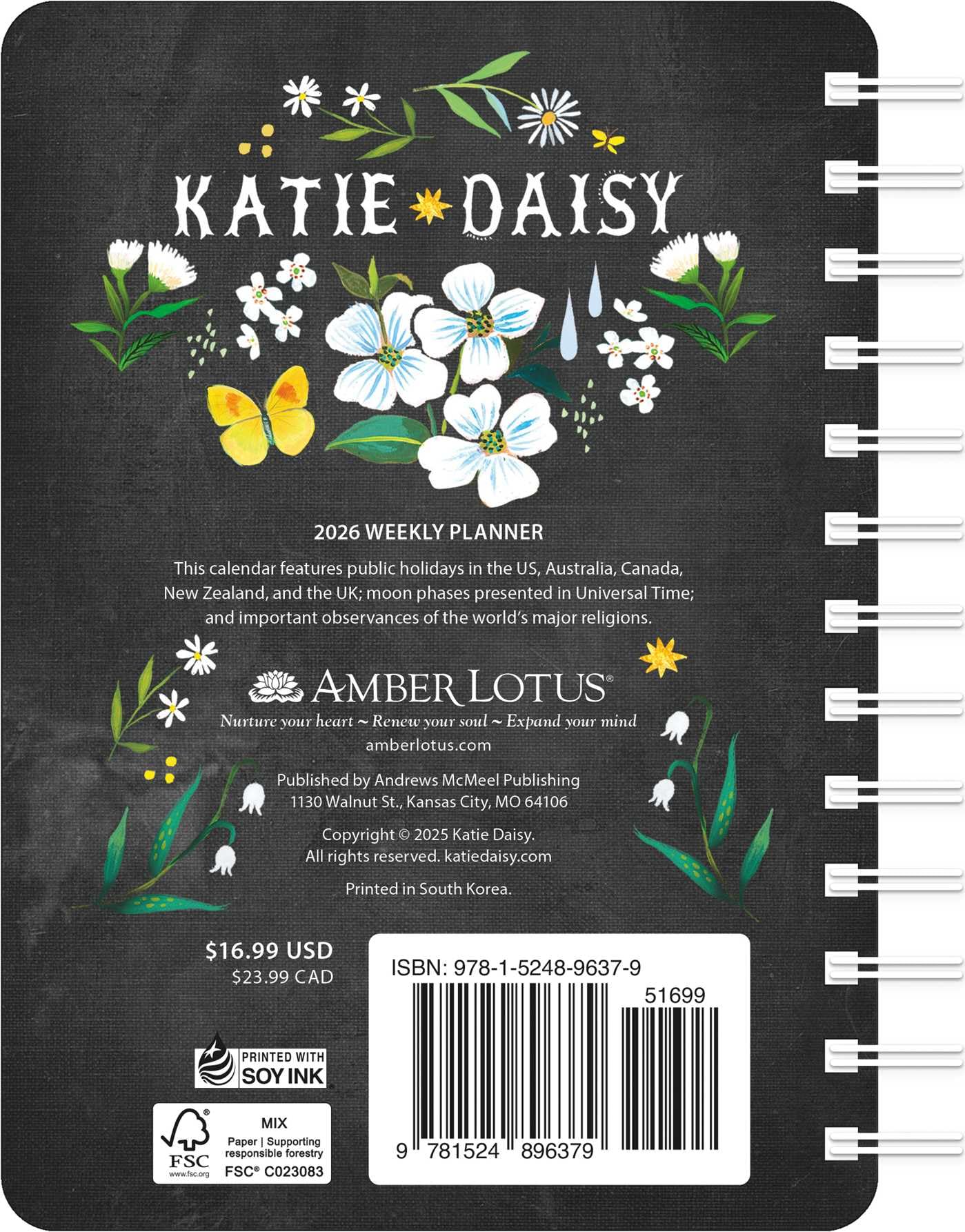 Katie Daisy 2026 Weekly Planner Calendar: Bloom & Grow 
