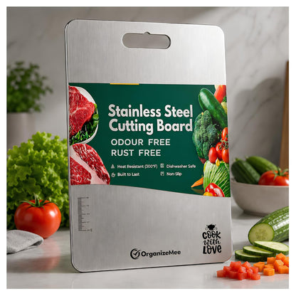 OrganizeMee Stainless Steel Chopping Board (Medium)(31.8CM X 21CM)