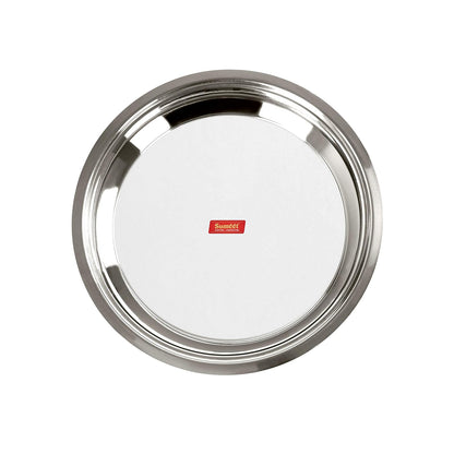 Sumeet Heavy Stainless Steel Parat (2.8 liter | 34Cm), Silver