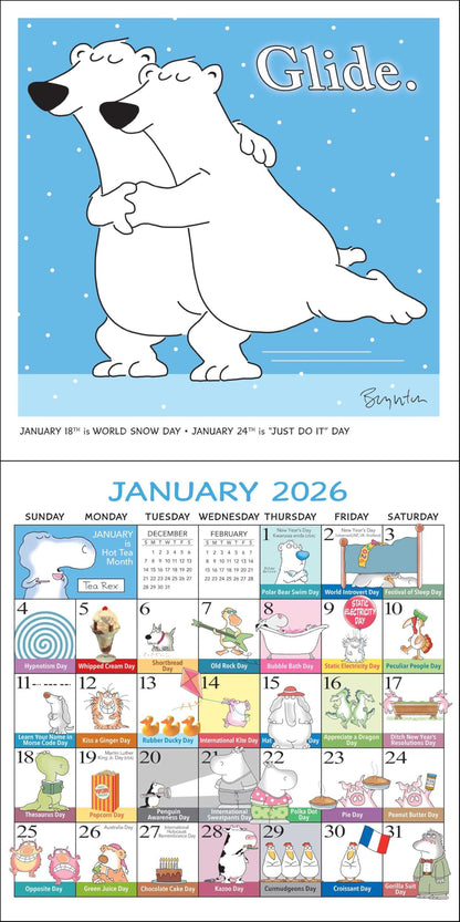 Sandra Boynton's Every Day's a Fabulous Holiday 2026 Wall Calendar