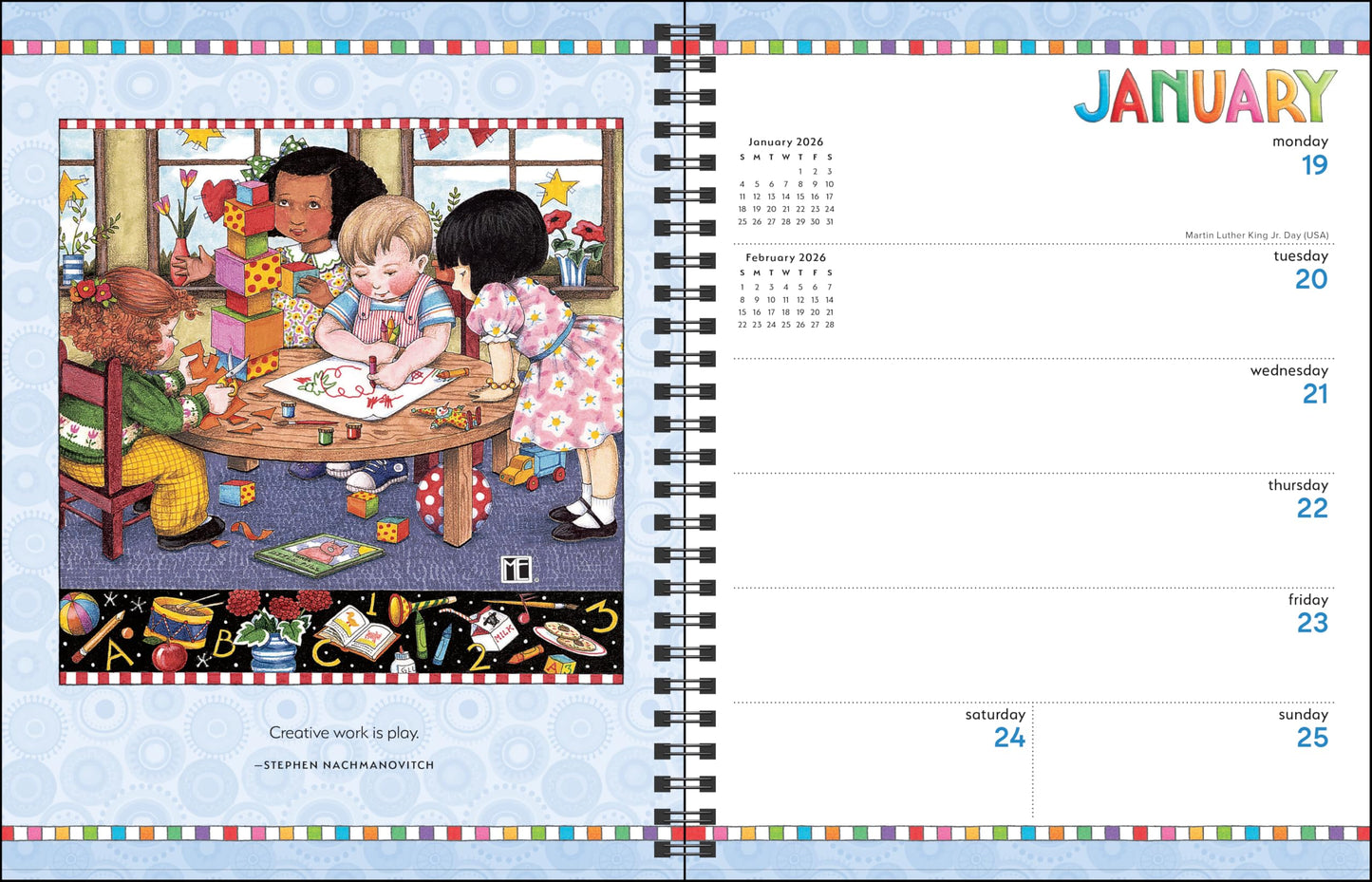 Mary Engelbreit's You Are a Work of Art 2026 Monthly/Weekly Planner Calendar 