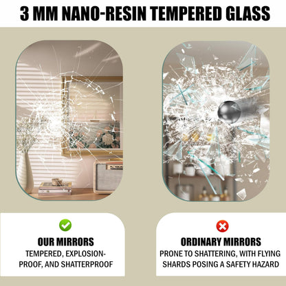 Frameless Wall Mirror - Silver Finish - 45 x 30 cm - Rectangular - Modern Design