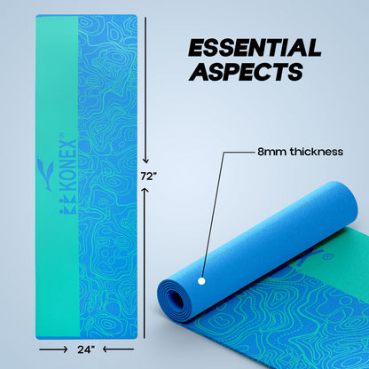 8mm Premium Printed TPE Yoga Mat with Carry Bag - Eco-Friendly & Anti-Slip
