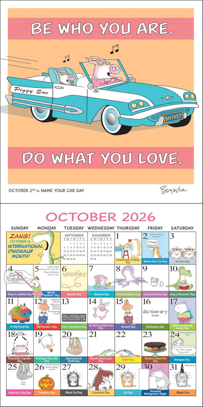 Sandra Boynton's Every Day's a Fabulous Holiday 2026 Wall Calendar