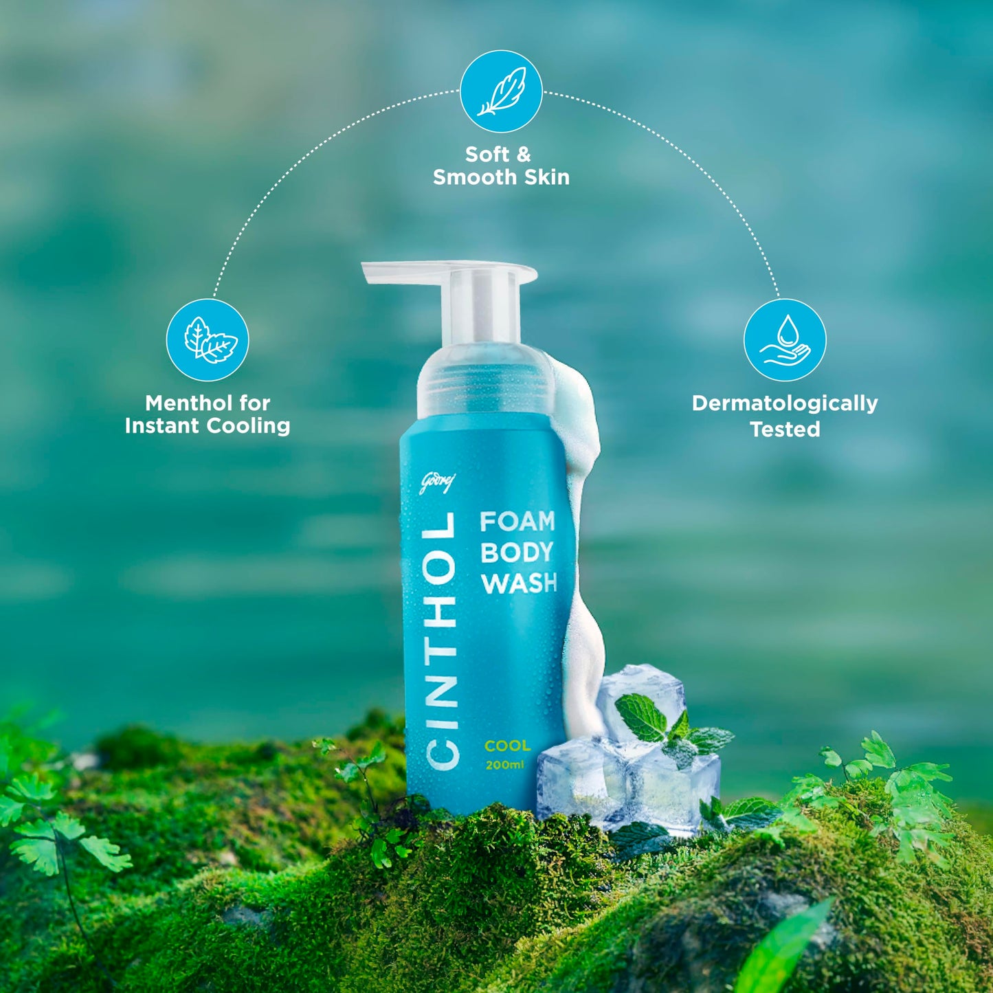 Cool Foam Body Wash 200ml - Moisturizing & Refreshing
