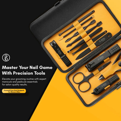 Yellow Manicure Set: Clippers, Scissors, Blackhead Tool Kit