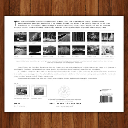 Ansel Adams 2026 Wall Calendar: Authorized Edition (Monthly Calendar)