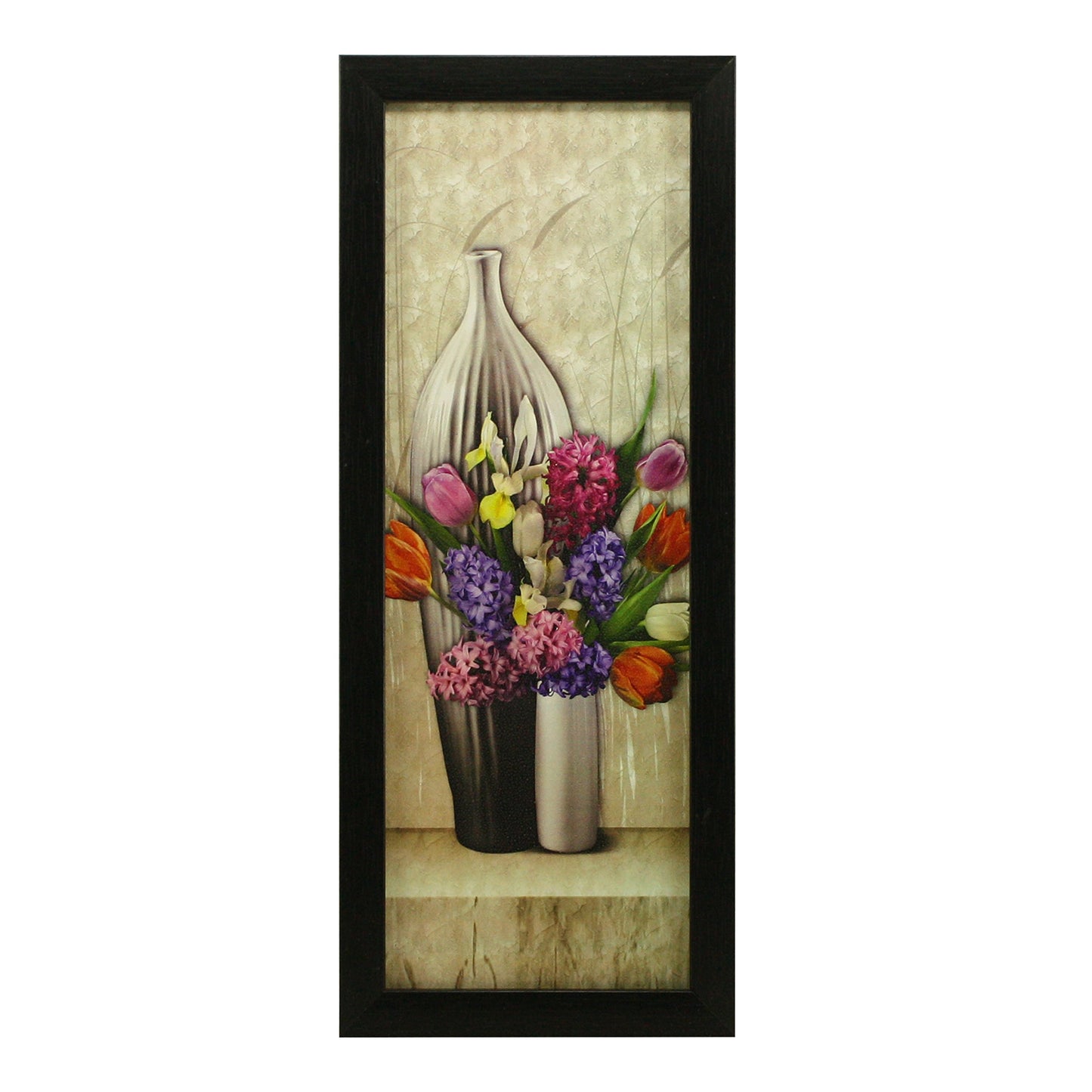 Floral Canvas Paintings Set of 3 - Multicolour - 5.2 x 12.5 Inch, 9.5 x 12.5 Inch - Lightweight