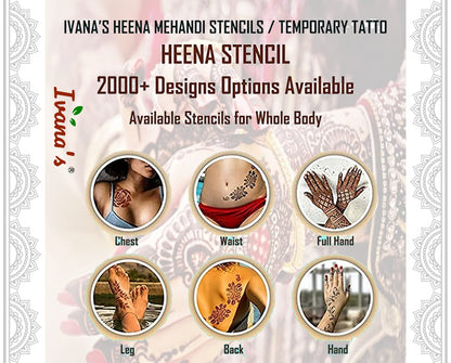 Full Hand Mehndi Stencil Set | Henna Tattoo for Women & Kids