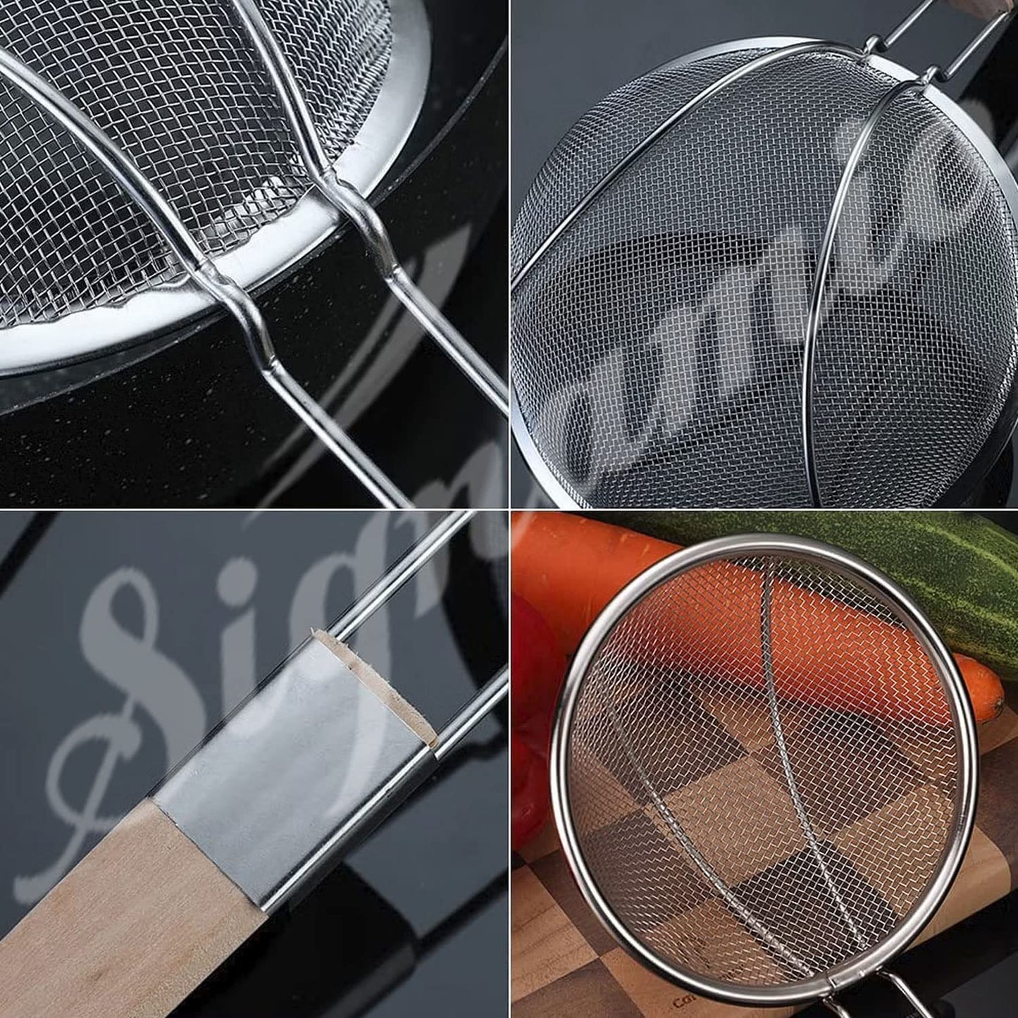 Signamio Diameter 16 cm Stainless Steel Deep Fry Net Spoon Oil Strainer