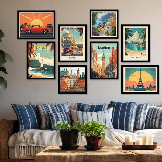 Wall Painting City Vibes Art - Framed Rectangular Posters - 10x13 Inch - Engineered Wood