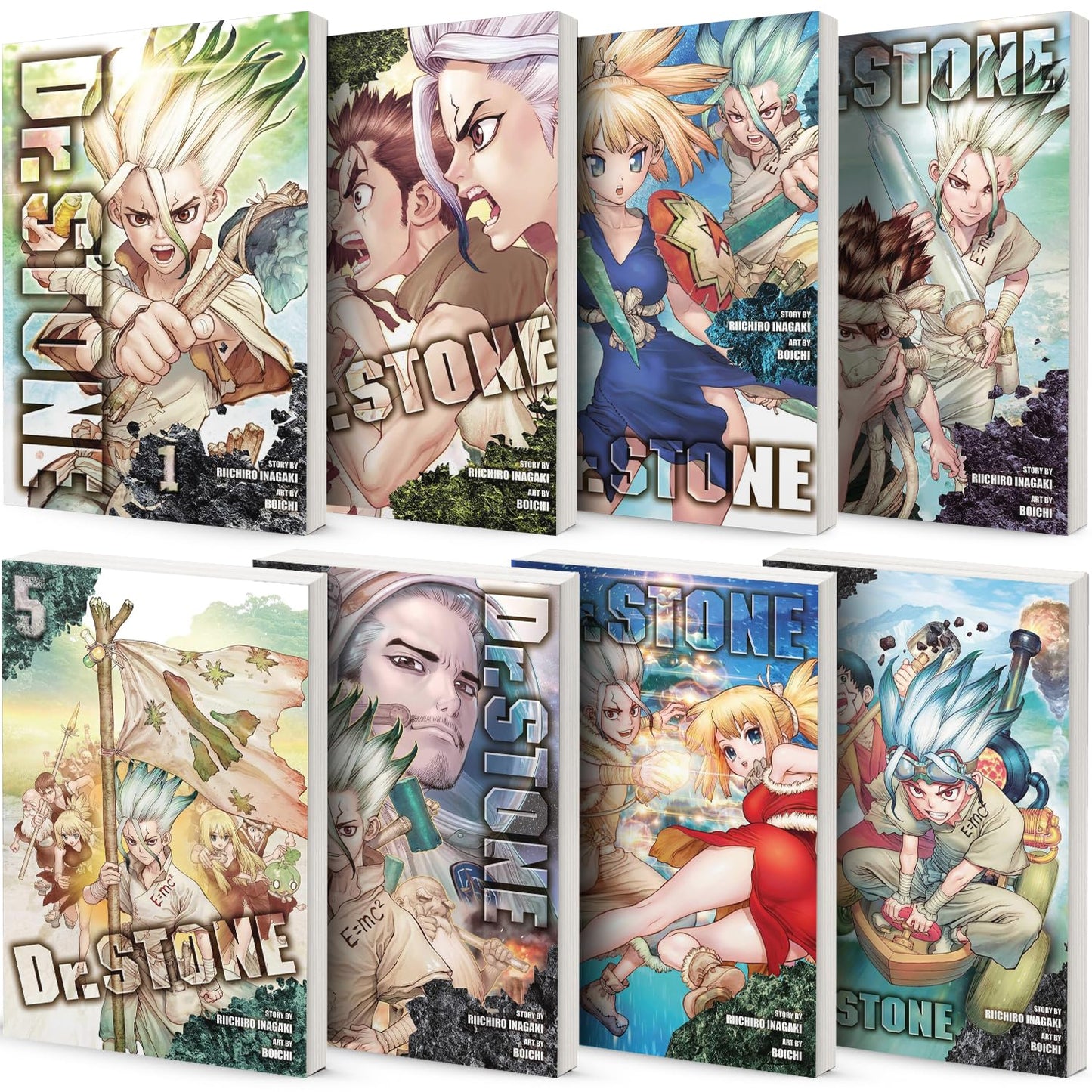 Dr. STONE Manga Collection Vol. 1–8 by Riichiro Inagaki & Boichi