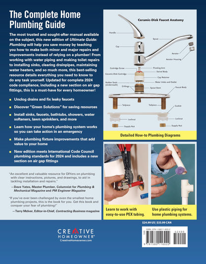 Ultimate Guide: Plumbing, 6th Edition: 2024 National Plumbing Code Standards (Creative Homeowner) Beginner-Friendly Step-by-Step Projects, Comprehensive How-To Information for DIY, and Over 800 Photos 