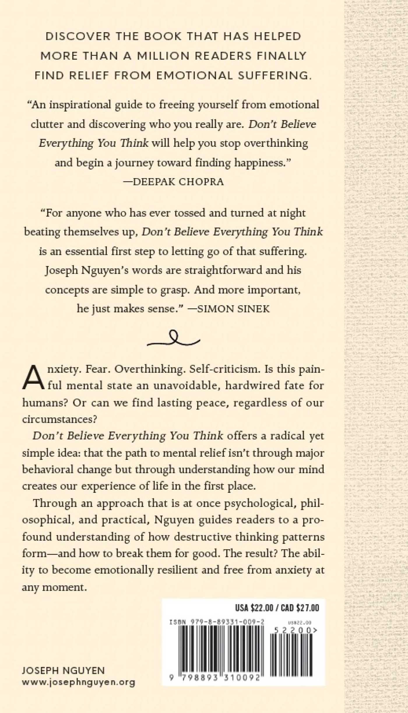 Don't Believe Everything You Think (Expanded Edition): Why Your Thinking Is The Beginning & End Of Suffering (Books By Joseph Nguyen)