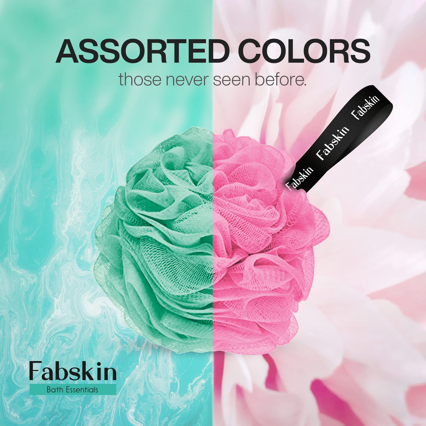 Luxury Bathing Loofah for Men & Women - Aqua & Pink