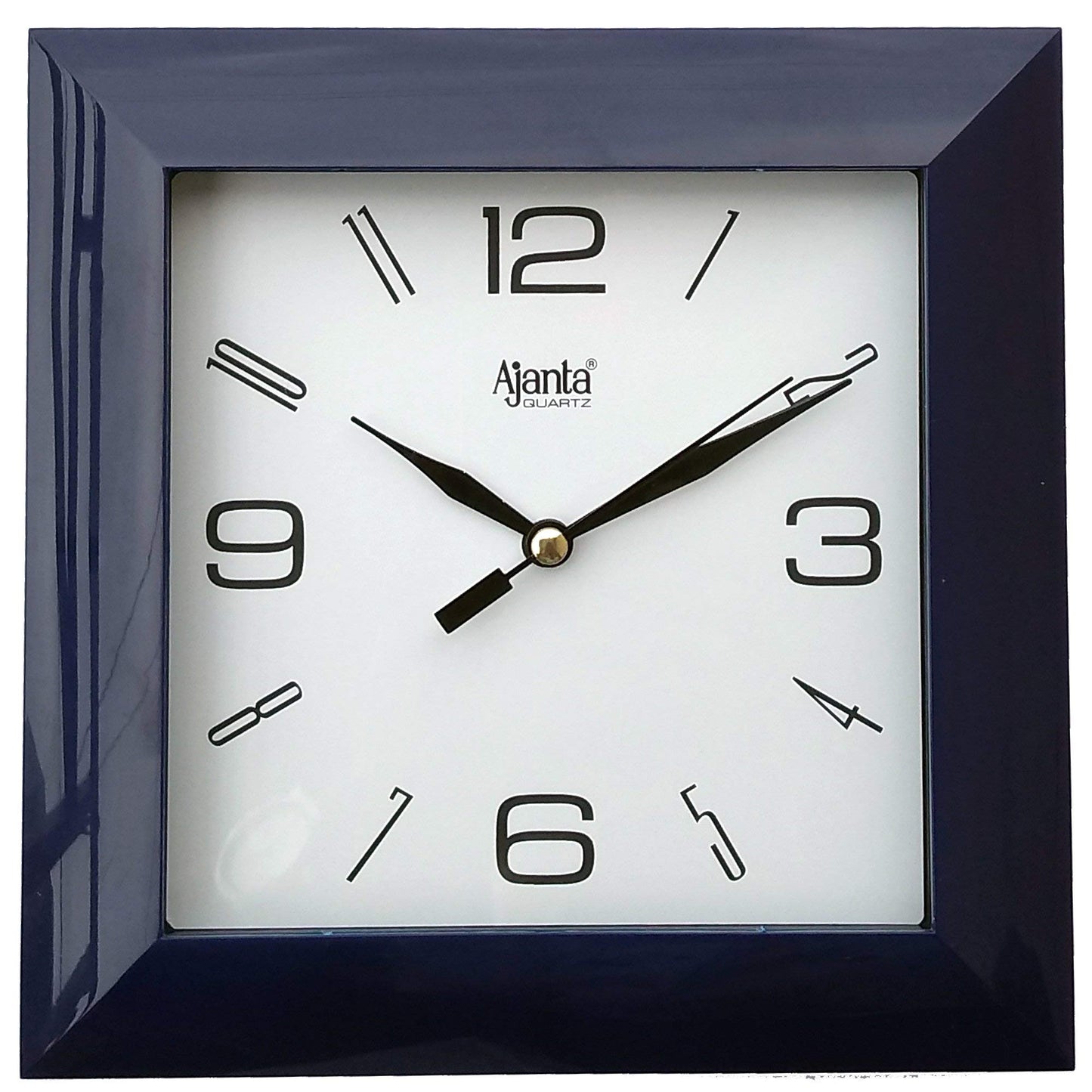 Ajanta Analog Wall Clock - Black Plastic Frame, 172mm x 172mm x 35mm