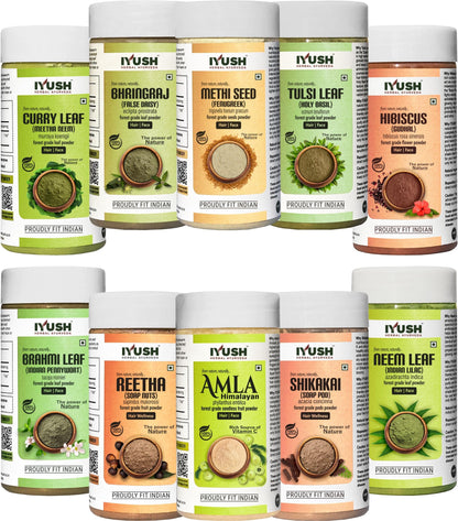 Organic Herbal Hair Pack with Amla, Reetha, Shikakai & More - 10 Pack