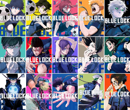 Blue Lock Manga Series Vol. 1–15 Collection by Muneyuki Kaneshiro (15 Books)