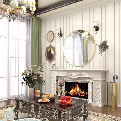 Round Wall Mirror with Gold Frame - 16 Inch - Elegant Design for Living Room, Bathroom, Hall