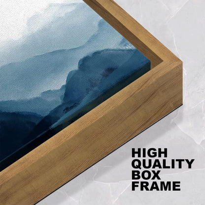 Wall Painting Framed Canvas Art Peacock Design Blue 23x23 Inch